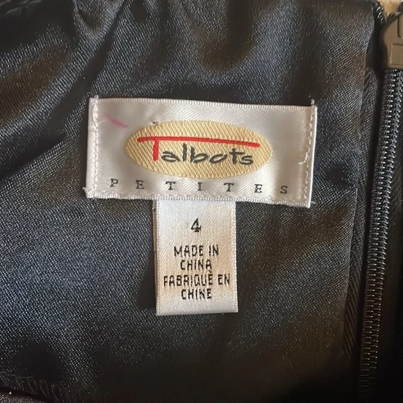 Talbots Little Black Velvet Dress Petite 4 - Picture 2 of 8